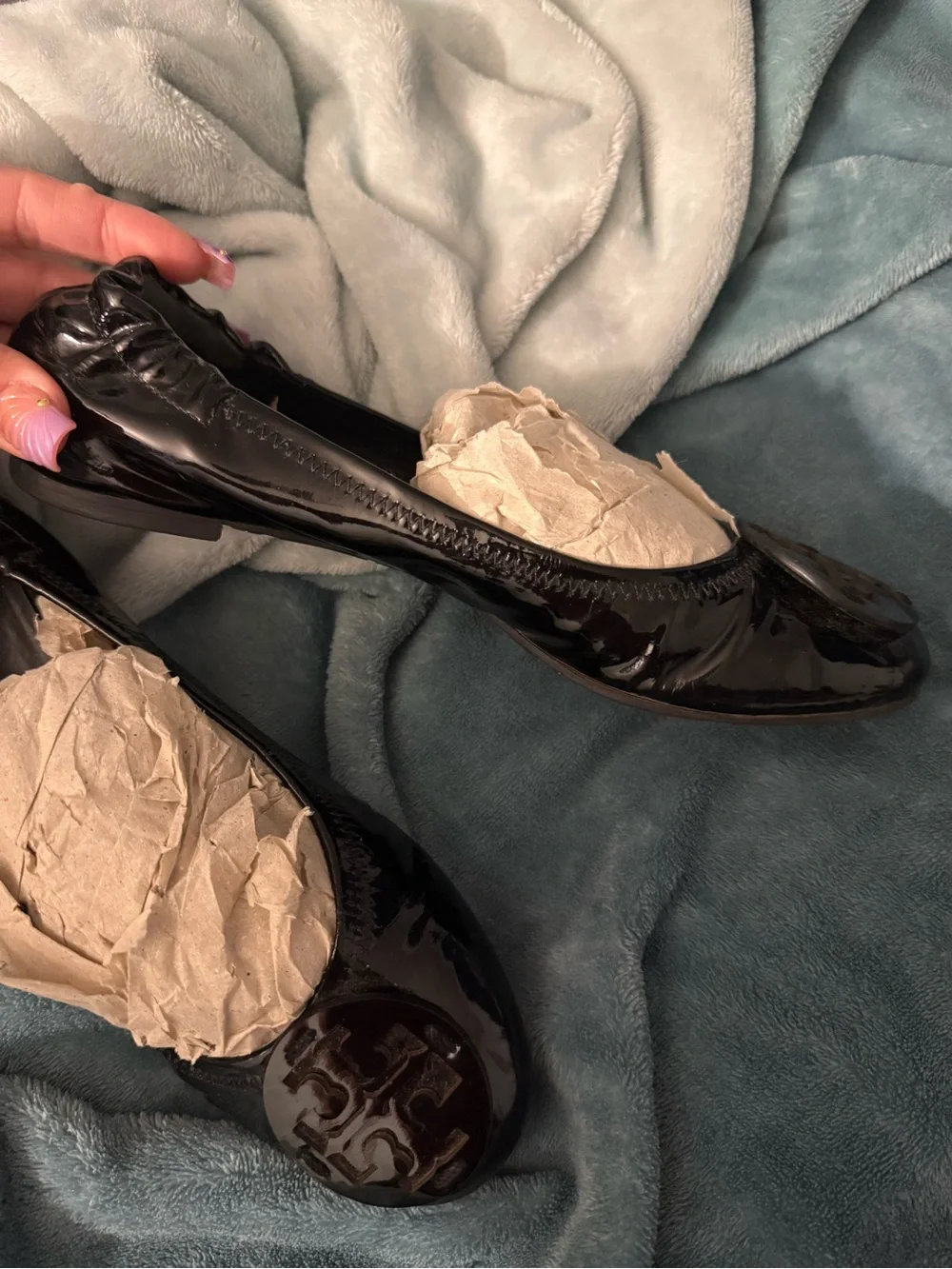 Tory Burch Reva Patent Leather Ballet Flats in Black 6